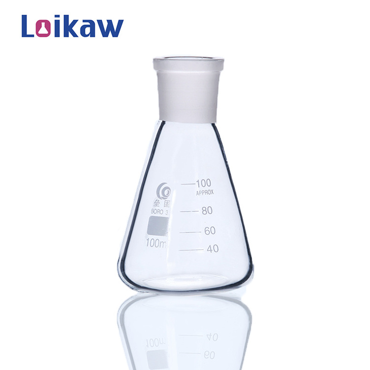 Loikaw High Quality 150ml 250ml 500ml Borosilicate 3.3 Volumetric Flasks Erlenmeyer Conical Flask With Narrow Mouth