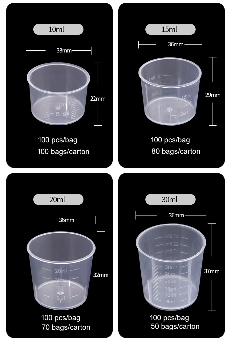 Loikaw factory directly supply plastic measuring cup plastic graduating cup small size