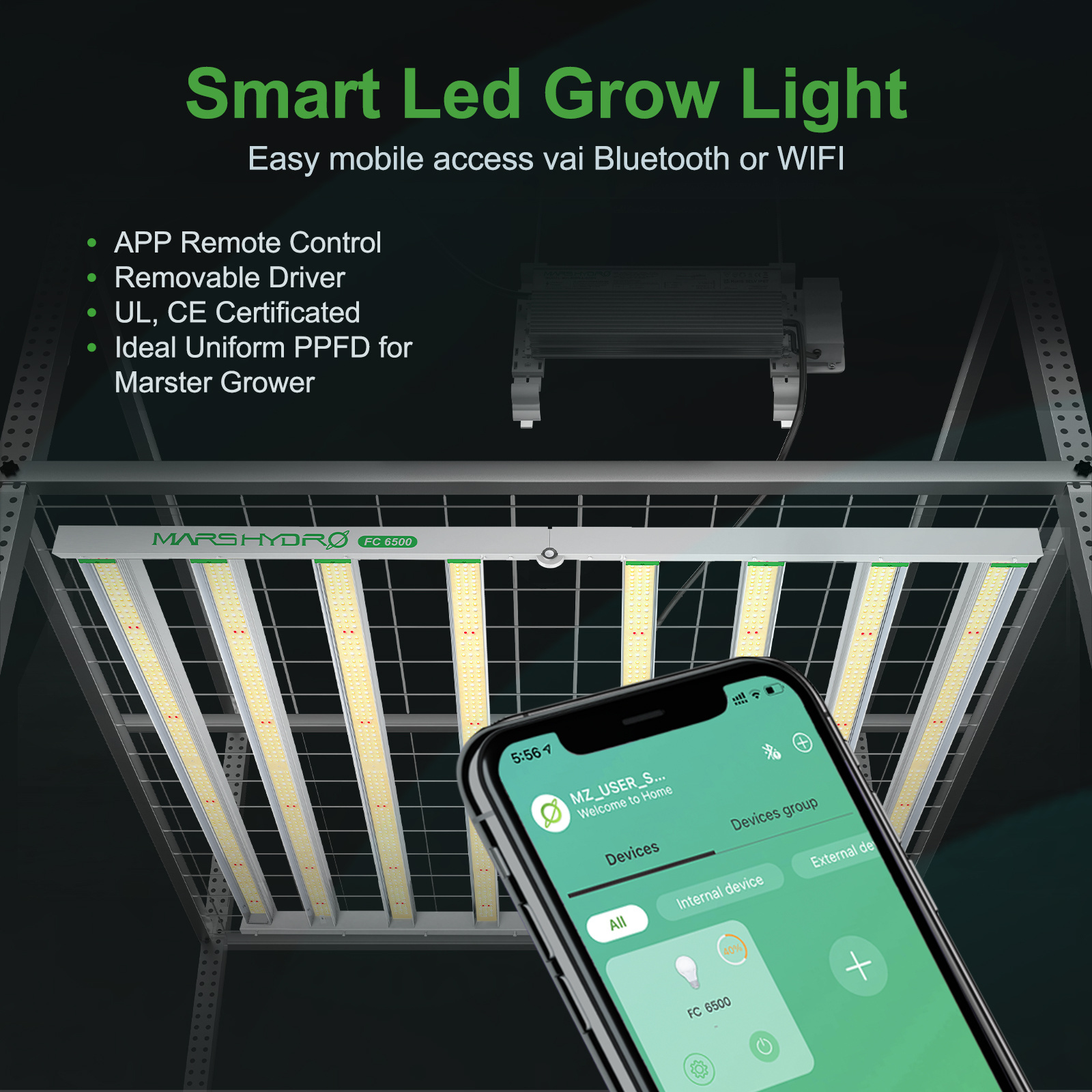 Commercial Full Spectrum Vertical Farming Systems Mars Hydro FC6500 LED Grow Light Greenhouse LEDGROWLIGHT