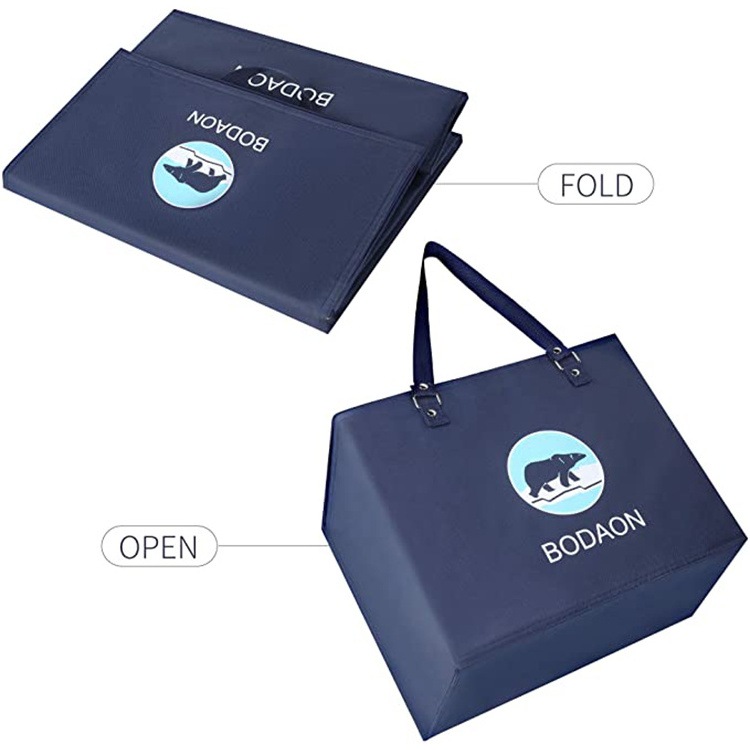 Eco friendly insulated reusable large capacity shopping thermal insulation cooler bag blue