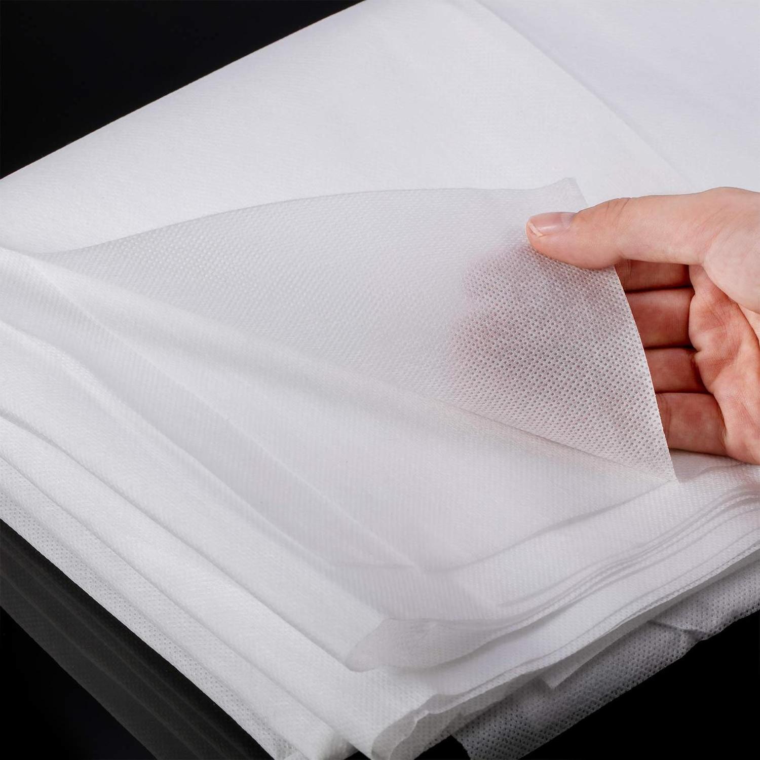 White Non-Woven Interfacing Fabric Lightweight Polyester Non Woven Fabric Breathable Fusible Spun-Bonded Nonwoven Fabric