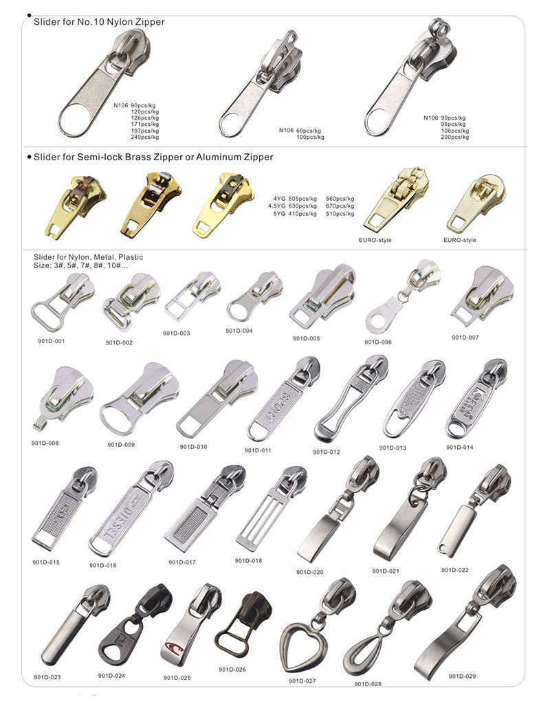 New Style Zipper Slider Zip Pull Zipper Heads 5