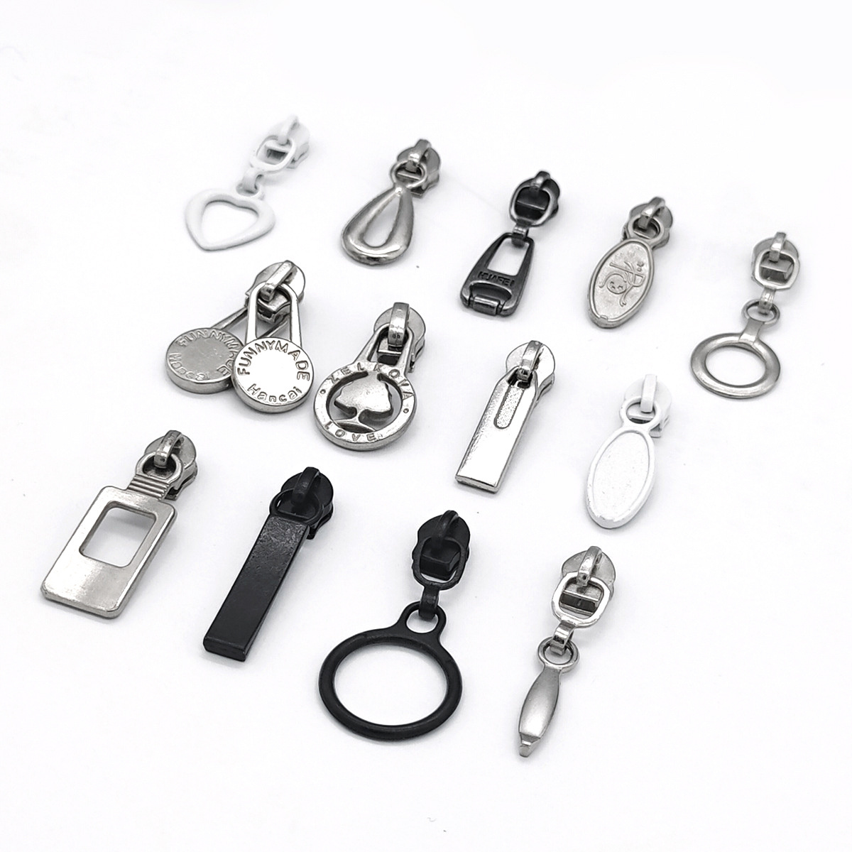 Factory Supply Zinc Alloy Zipper Head Zip Lock Head Puller Luggage Zipper Sliders for Nylon Zipper