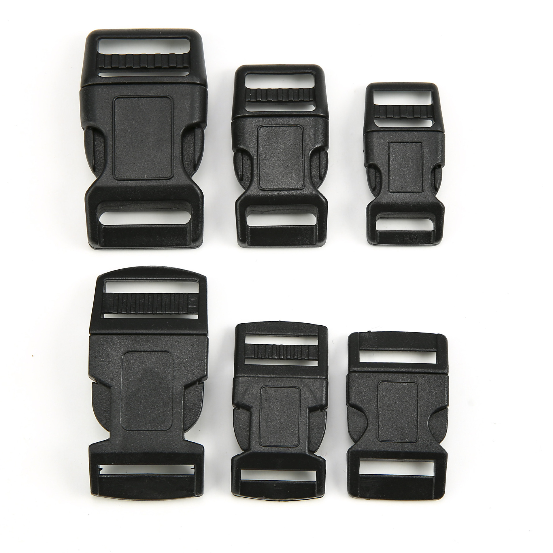 Wholesale different size black bag belt buckles black adjustable release plastic accessories recycled  buckle for webbing