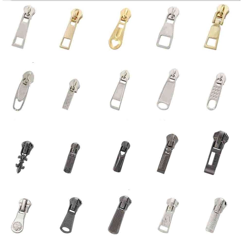 Custom logo zinc alloy zipper slider lock head zipper puller metal zipper pull for backpacks luggage