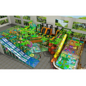 Wholesale Kids Adult Trampoline Park Indoor Commercial Games With Slide Swing Rectangle