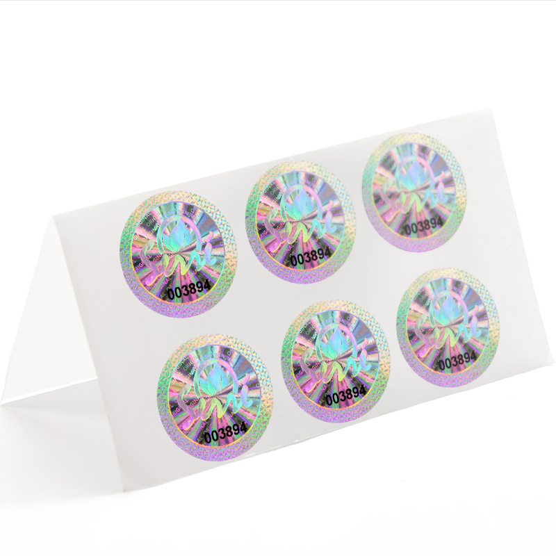 Rainbow colour laser custom holographic sticker label