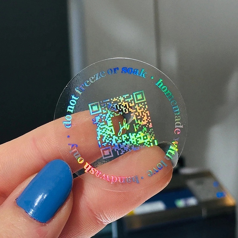 Custom Anti-counterfeit transparent hologram sticker transparent hologram overlay