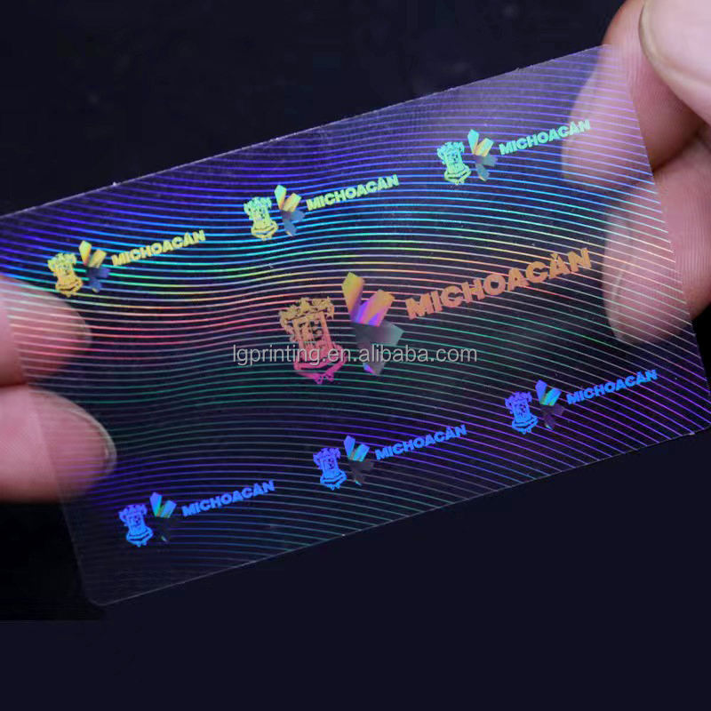 Custom Anti-counterfeit transparent hologram sticker transparent hologram overlay