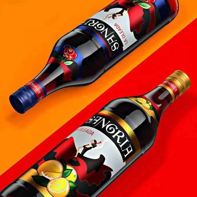 Color advanced custom bottle label self-adhesive label sticker for wine champagne bottles