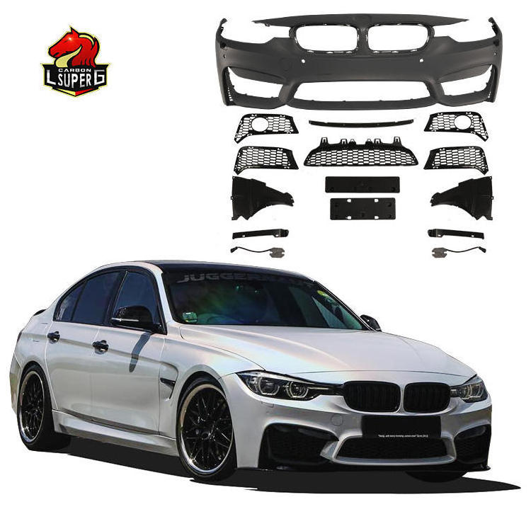 For BMW 3 Series F30 F35 330I to M3 Bodykit PP Front Lip Bumper Side Skirts Rear Fenders Body Kit