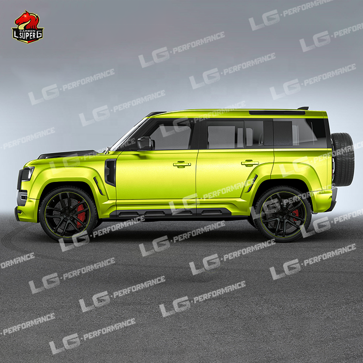 Dry Carbon Fiber LM Style Bodykit For Land Rover Defender 110 Body Kit Grille Rear Diffuser Front Splitter Wheel Eyebrow Car Acc