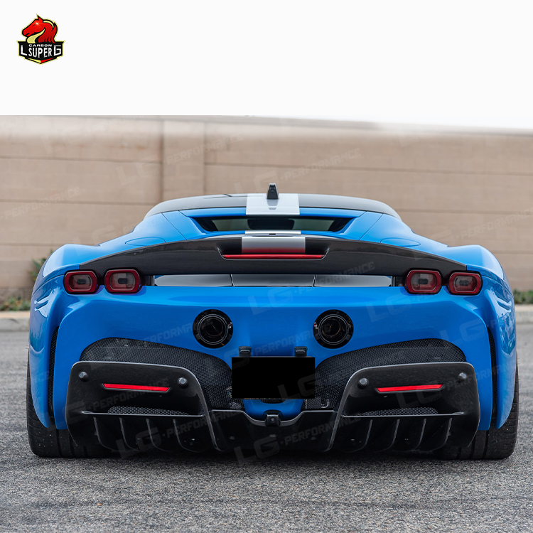 Dry carbon fiber Track Version style rear truck spoiler for Ferrari SF90 wing body kit