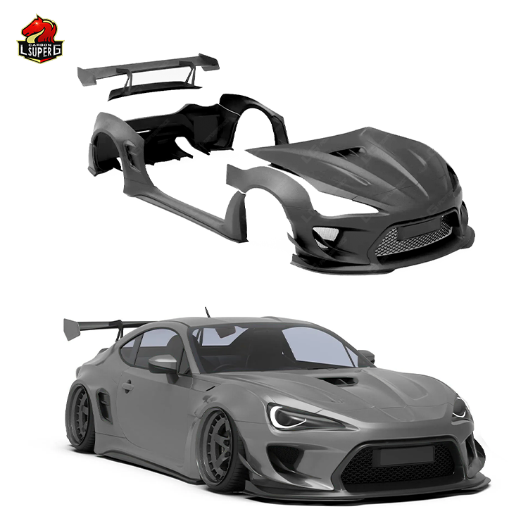 New Product ! For Subaru BRZ body kit upgrade to R-Style wide body kit with front bumper hood side skirts spoiler