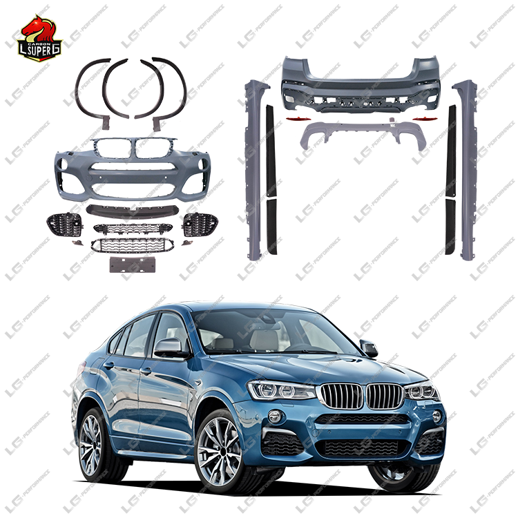 Plastic  X4M Style Body Kit For BMW X4 F26 Car Bumper Front Rear Bumper Side Skirt Diffuser Facelift