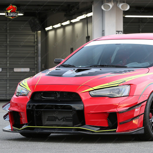 V Style wide Body kit for Mitsubishi EVO X 2007y -2016y Front Bumper Rear Bumper Rear wing