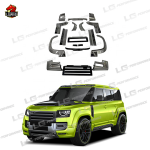 Dry Carbon Fiber LM Style Bodykit For Land Rover Defender 110 Body Kit Grille Rear Diffuser Front Splitter Wheel Eyebrow Car Acc