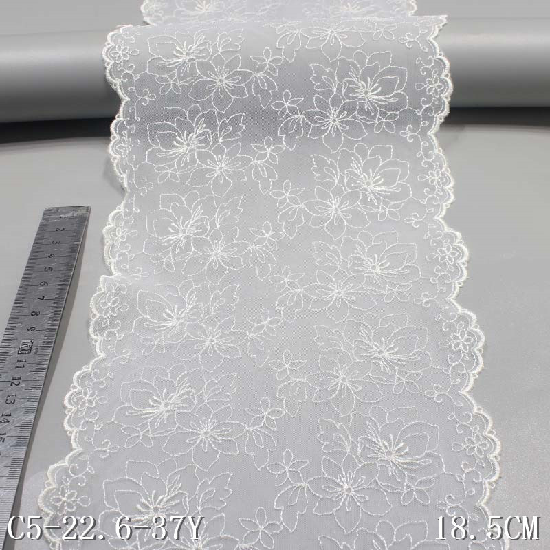 Hot Sale White High Quality Swiss Voile Lace for Wedding Dress Flower Embroidery Lace Fabric