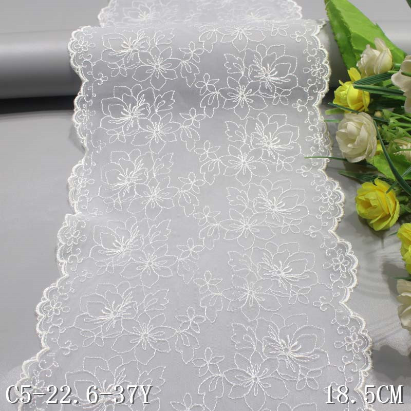 Hot Sale White High Quality Swiss Voile Lace for Wedding Dress Flower Embroidery Lace Fabric