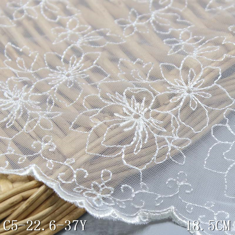 Hot Sale White High Quality Swiss Voile Lace for Wedding Dress Flower Embroidery Lace Fabric