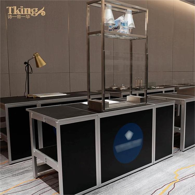 Star Hotels Customization Modern Style Living Cooking Counter Foldable Buffet Food Warmer Lamp Station