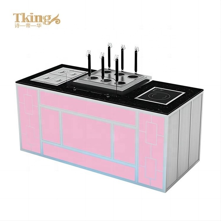 Tking Stainless Steel hotel restaurant bar LED buffet station counter equipment