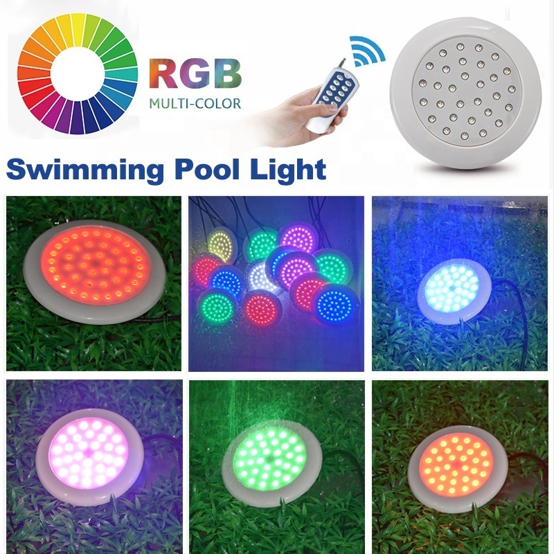 Ip68 Waterproof SMD Recessed Underwater Pool Lights High Brightness RGB Single Color Remote Controller Led Swimming Pool Light