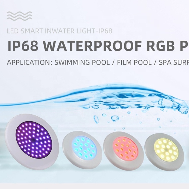 Ip68 Waterproof SMD Recessed Underwater Pool Lights High Brightness RGB Single Color Remote Controller Led Swimming Pool Light