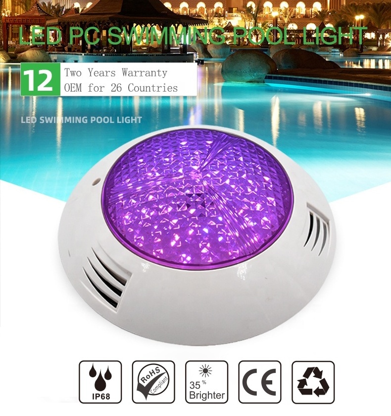 Factory Directly Supply Waterproof Ip68 Swim Pool Lamp AC 12v Remote Control RGB Underwater Led Swimming Pool Lights