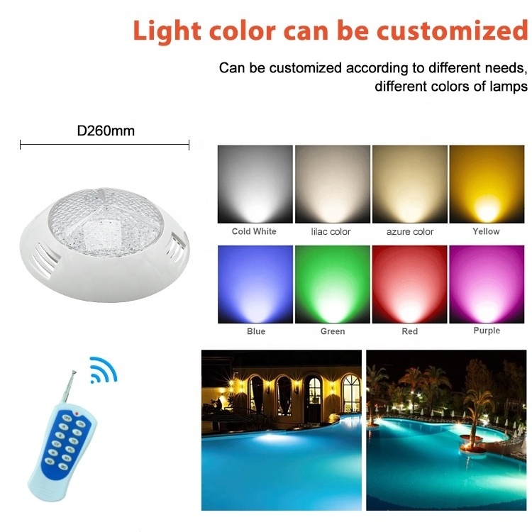 Factory Directly Supply Waterproof Ip68 Swim Pool Lamp AC 12v Remote Control RGB Underwater Led Swimming Pool Lights