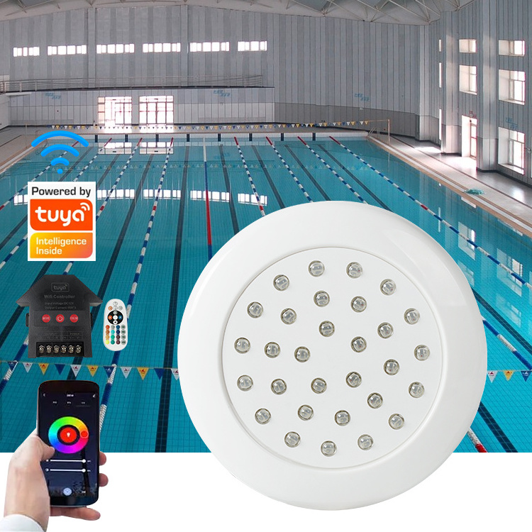 Ultra Thin Resin Filled LED Pool Lamp DC12V Reflector Waterproof IP68 Remote Control RGB Swimming Pool Light