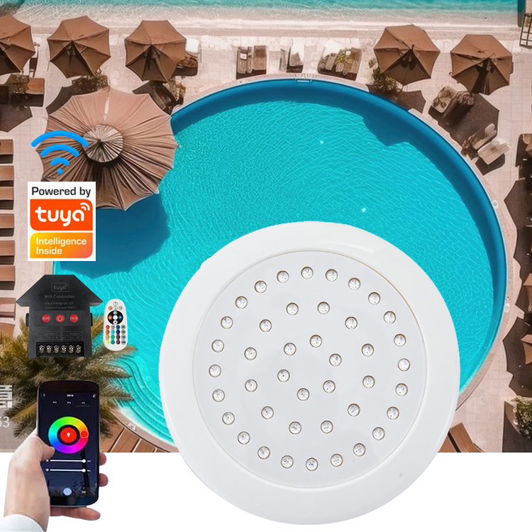 Ultra Thin Resin Filled LED Pool Lamp DC12V Reflector Waterproof IP68 Remote Control RGB Swimming Pool Light