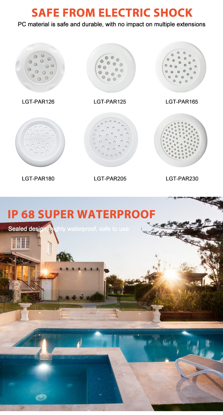 Ultra Thin Resin Filled LED Pool Lamp DC12V Reflector Waterproof IP68 Remote Control RGB Swimming Pool Light