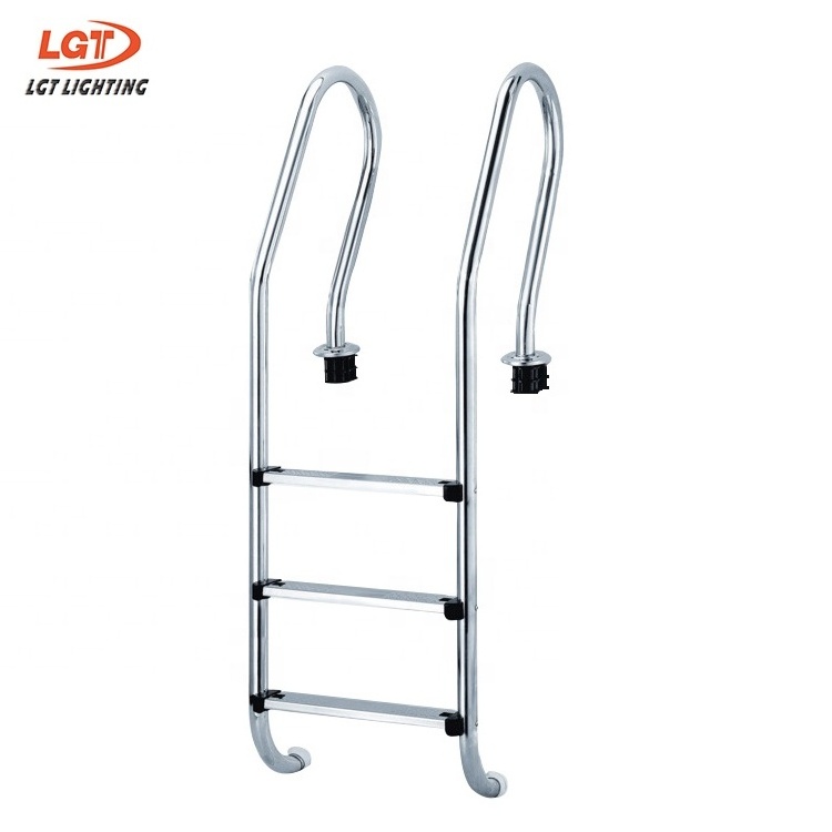 Factory Custom Pool Accessories  Mermaid Pool Ladder 304 Stainless Steel Anti Slip Swimming Pool Ladder