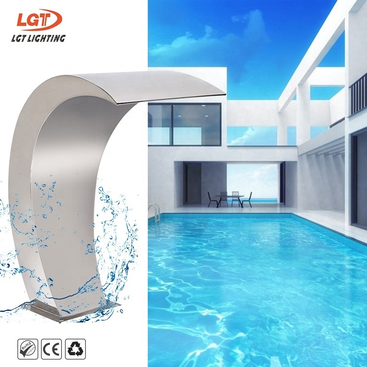 Hot Sale Spa Arcuate Garden Decoration 304 Stainless Steel cascade spillway waterfall Swimming Pool Water Curtain