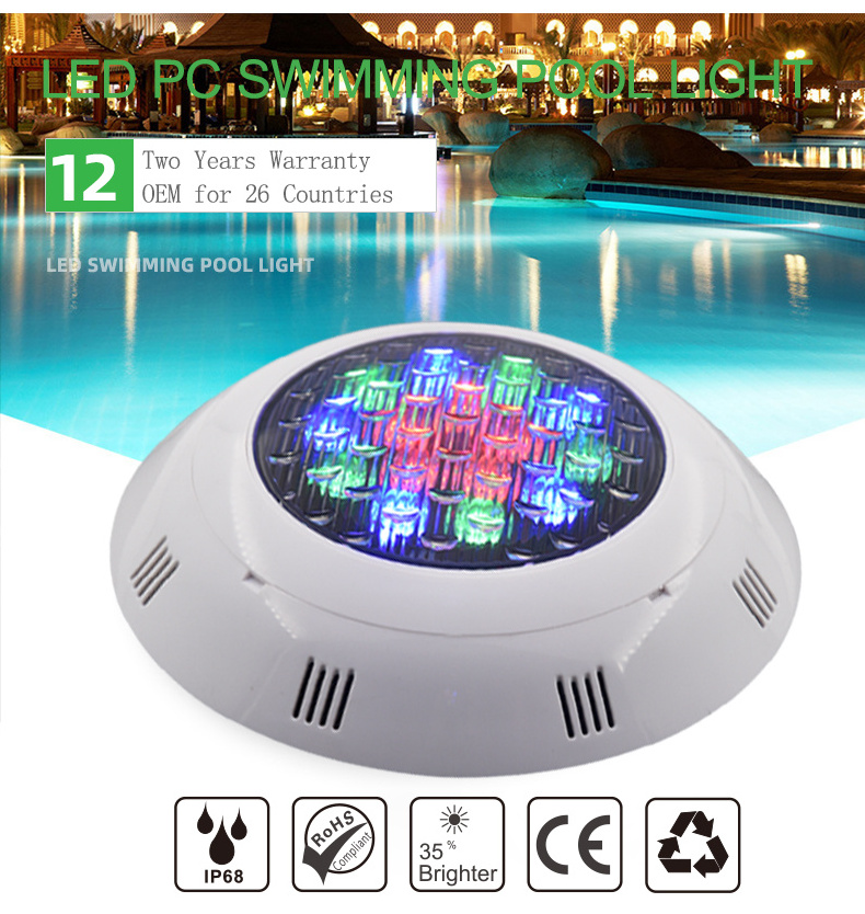 Pc Material Pond Decorative 24w 54w Ip68 Waterproof Submersible Rgb Par56 SMD Led Underwater Swimming Pool Lights