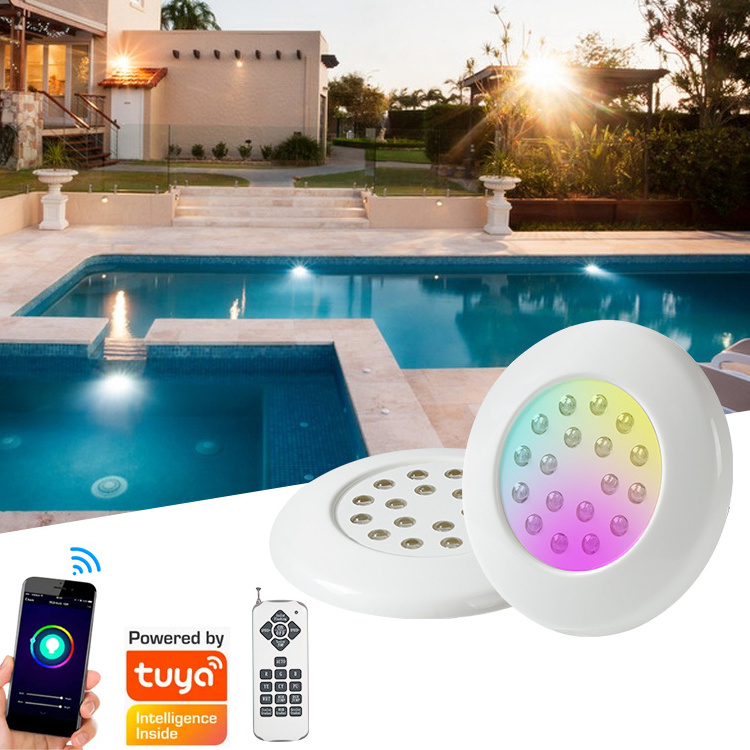 Factory Customized Smart Tuya Control Rgb Dc12v 7w 9w Warm White Underwater Pond Submersible Lamp Swimming Led Pool Light