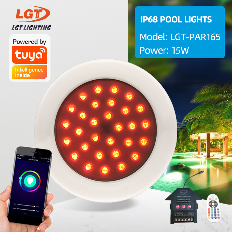 DC 12 volt swimming pool led light 15w waterproof Rgb Wifi App  control Tuya  pool light