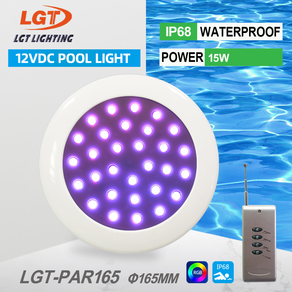 Surface Mounted Rgb Marine Color Changing Swimming Pond Resin Filled Flat Light Small Recessed Lighting Led Pool Light