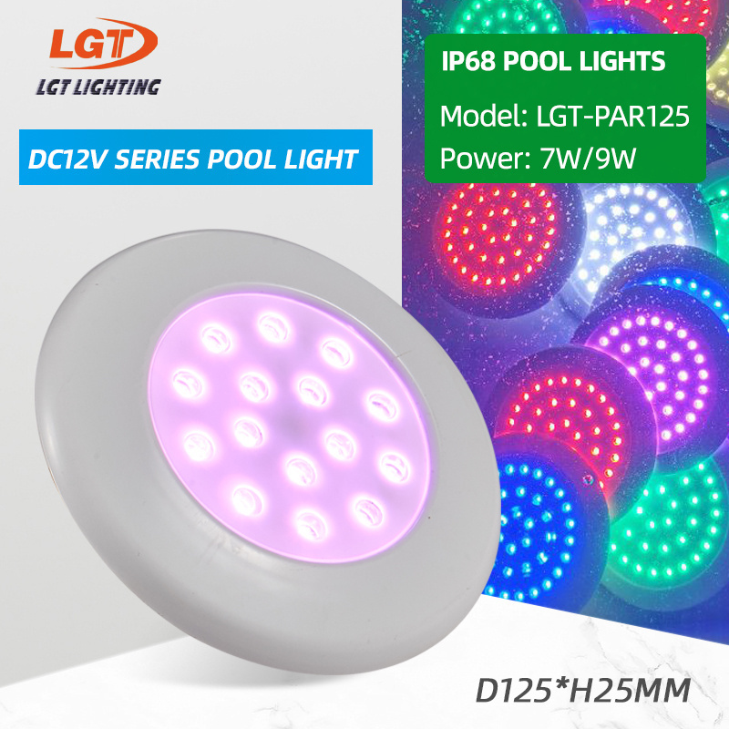 Outdoor Decorative Replacement Submersible Pc 12v Surface Mounted Ip68 Waterproof Underwater Led Rgb Spa Swimming Pool Lights