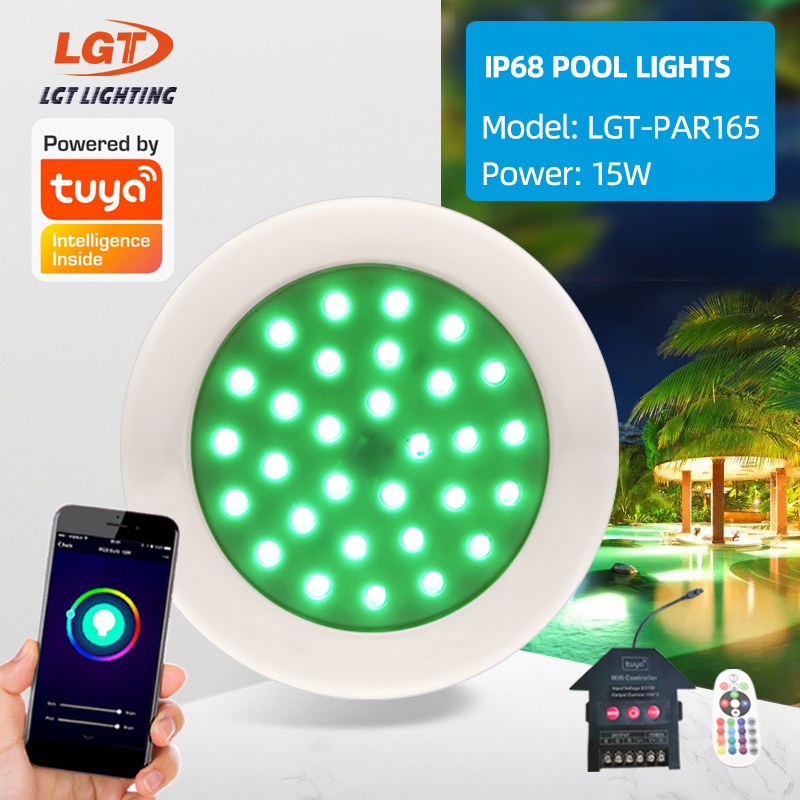 DC 12 volt swimming pool led light 15w waterproof Rgb Wifi App  control Tuya  pool light