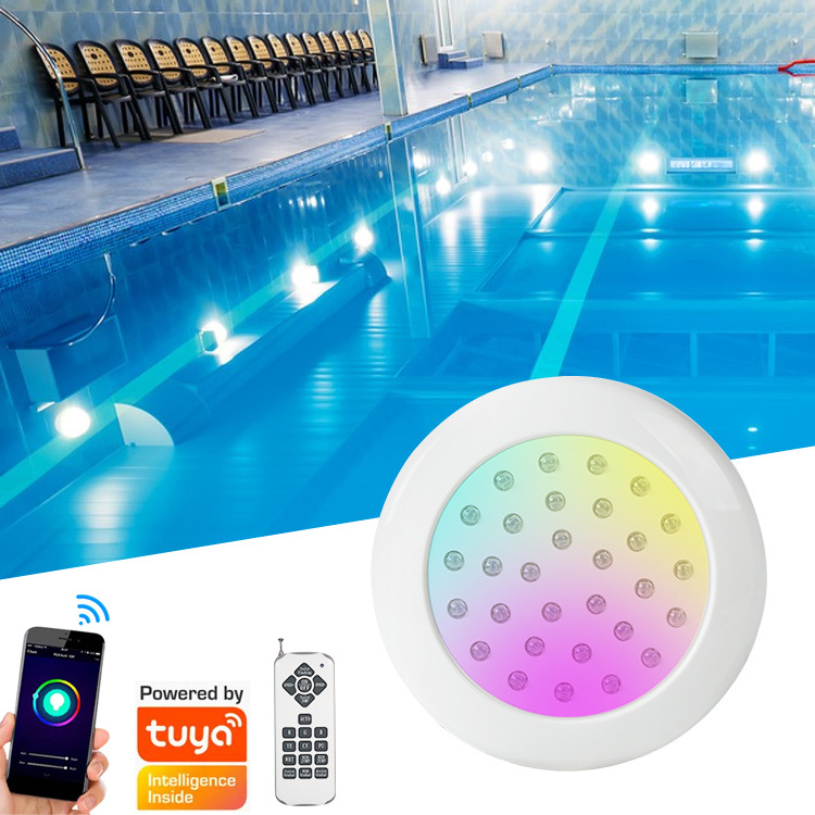 Embedded Rubber Film Flat Led Smart Waterproof Spot Light Piscina Mini Spa Pool Lights 12v Rgb Remote Control Luces Para Piscina