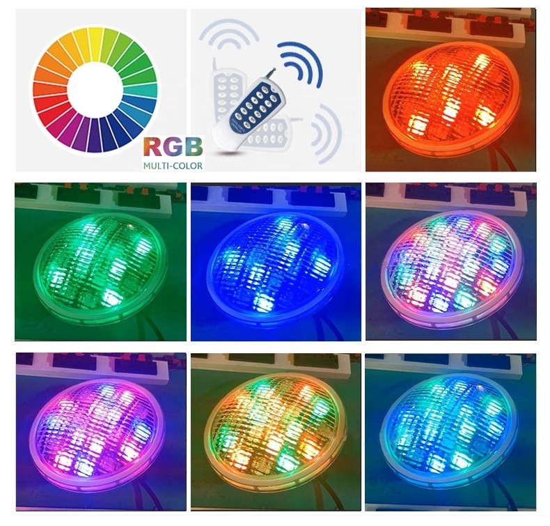 Resin filled 12v luces de la piscina color changing waterproof IP68  underwater light RGBW  led  PAR56