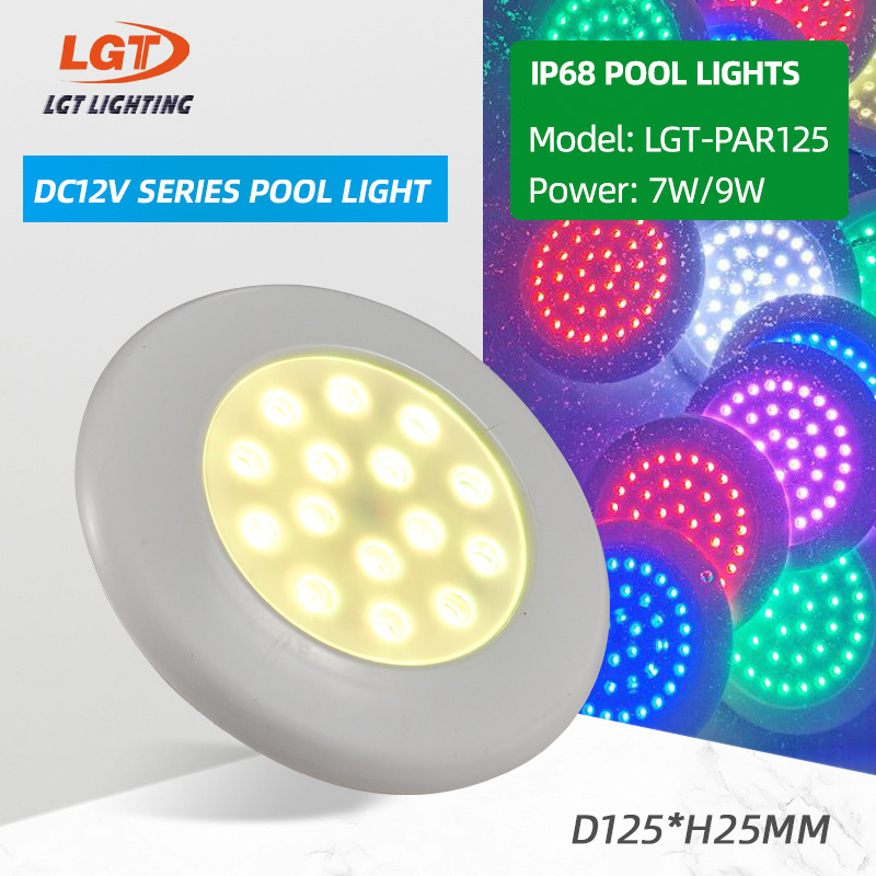 Outdoor Decorative Replacement Submersible Pc 12v Surface Mounted Ip68 Waterproof Underwater Led Rgb Spa Swimming Pool Lights