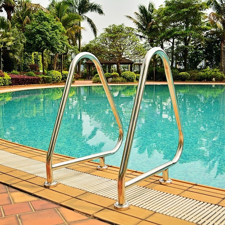 Manufacturer Customized Swimming Pool Ladder 304 Stainless Steel Handrail Pool Rails Grab Rail