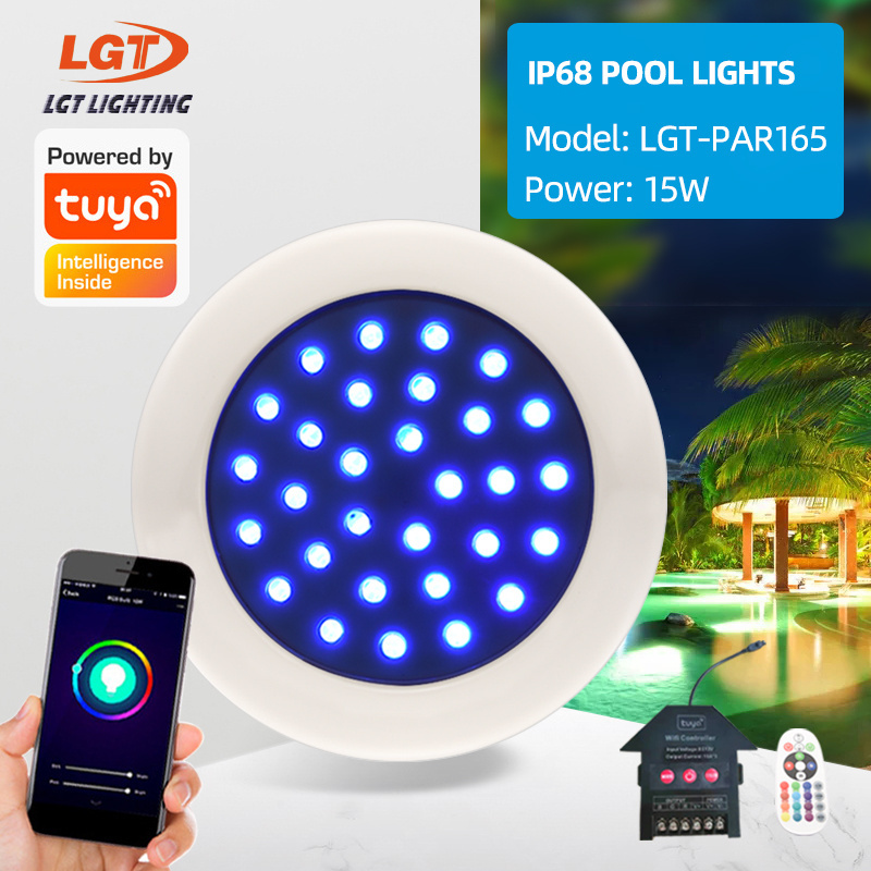 DC 12 volt swimming pool led light 15w waterproof Rgb Wifi App  control Tuya  pool light