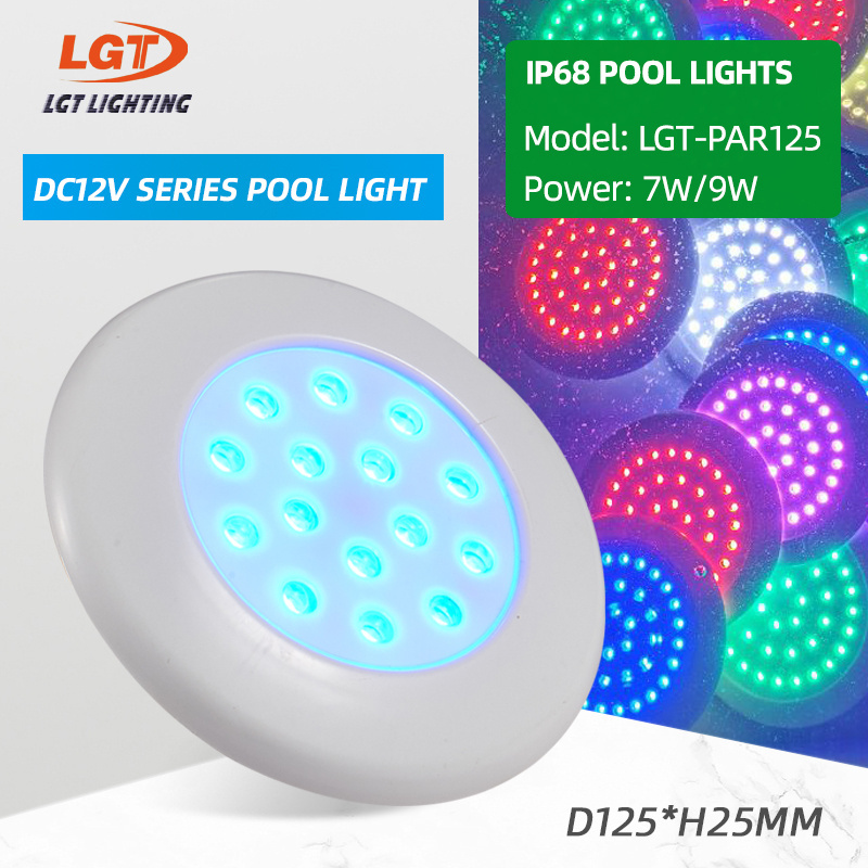 Outdoor Decorative Replacement Submersible Pc 12v Surface Mounted Ip68 Waterproof Underwater Led Rgb Spa Swimming Pool Lights