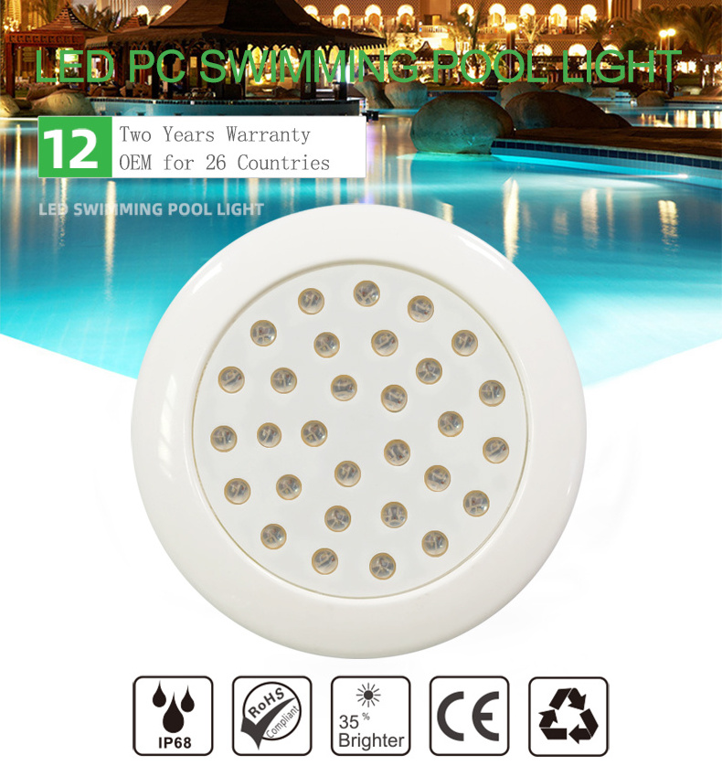 Surface Mounted Rgb Marine Color Changing Swimming Pond Resin Filled Flat Light Small Recessed Lighting Led Pool Light