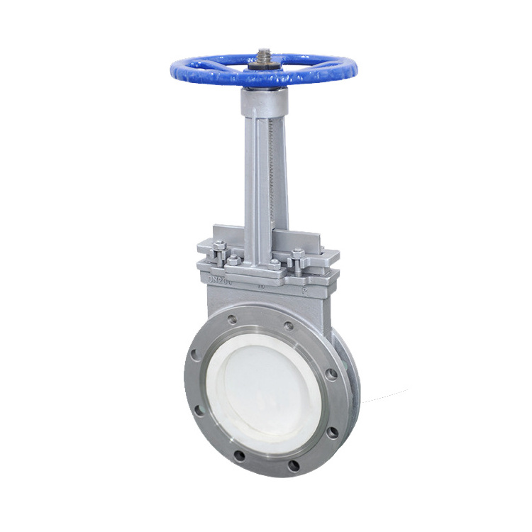 DN250 Hand Wheel SS304 SS316 Wear-resisting Ceramic Flange Type Lug Type Knife Gate Valve