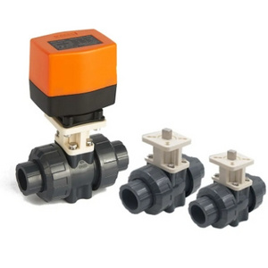 Electric Actuator Motorized PVC Valves 2 Way Motor Operated Control Plastic Ball Valve DN25 DN20 DN15